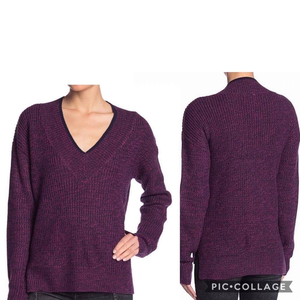 John and Jenn Stitched Detail V-Neck Sweater